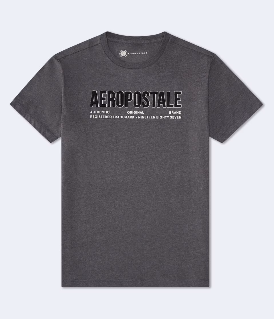 Aeropostale Authentic Logo Flocked Graphic Tee
